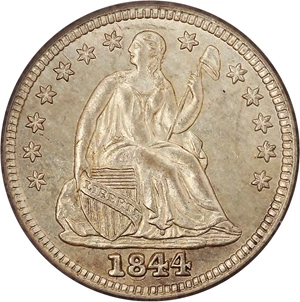image for: 1844 H10c PCGS MS64