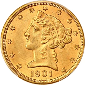image for: 1901 $5 PCGS/CAC MS64