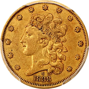 image for: 1838-C $5 PCGS/CAC XF40