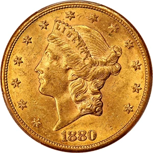image for: 1880-S $20 PCGS MS61 ex: D.L. Hansen