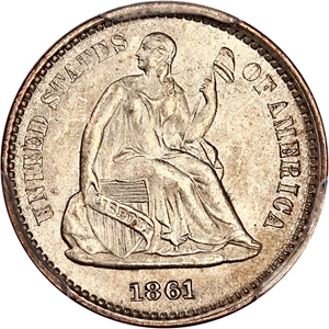 image for: 1861 '1/0' H10c PCGS MS65