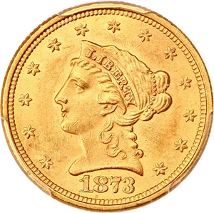 image for: 1873 $2 1/2 PCGS MS63 (Open 3)
