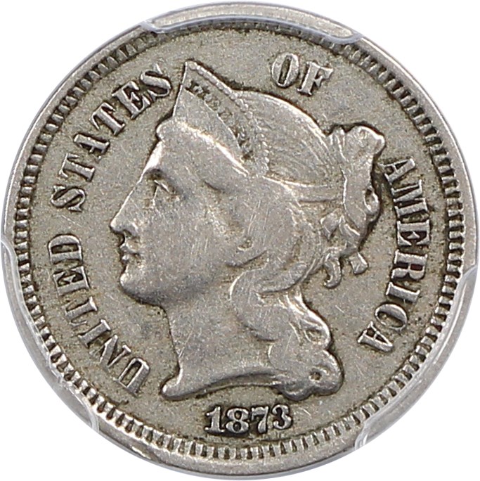 image for: 1873 3CN PCGS VF25 (Open 3)