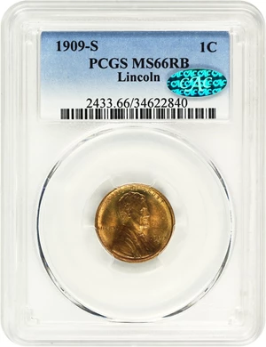 image for: 1909-S Lincoln 1c PCGS/CAC MS66 RB