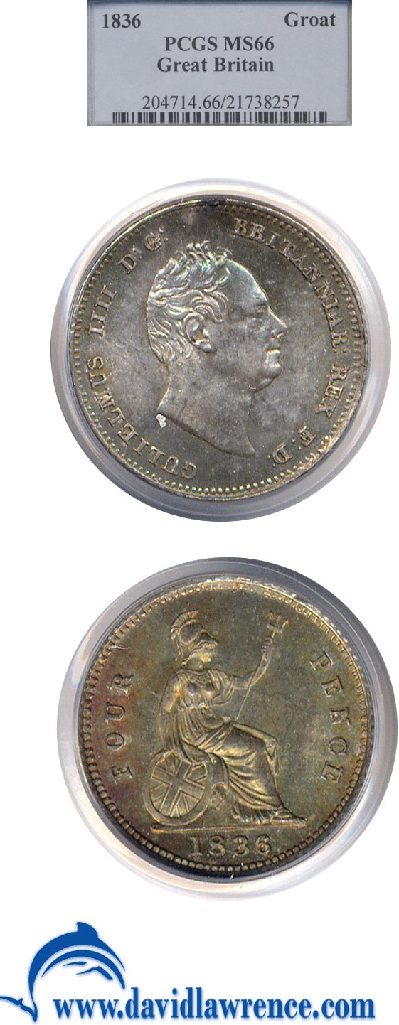 image for: Great Britain: 1836 Groat PCGS MS66 