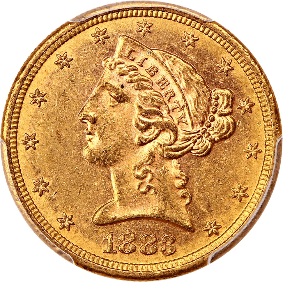 image for: 1883-S $5 PCGS MS62