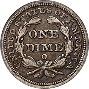 image for: 1850-O 10c PCGS/CAC XF40
