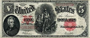 image for: FR. 91 1907 Woodchopper $5 PMG Very Fine 30 EPQ (PCBLIC Error)
