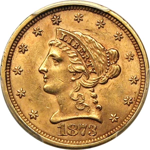 image for: 1873 $2 1/2 PCGS MS62 (Open 3)