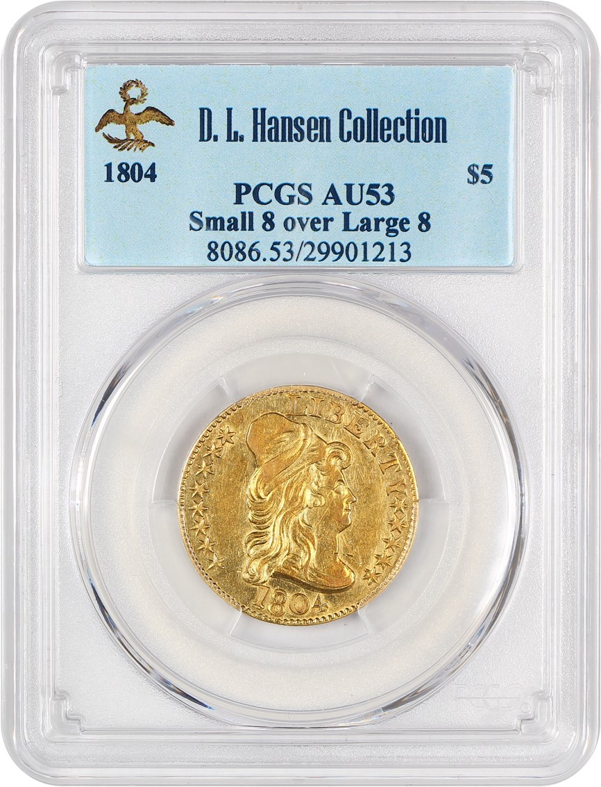image for: 1804 $5 PCGS AU53 (Small/Large 8)