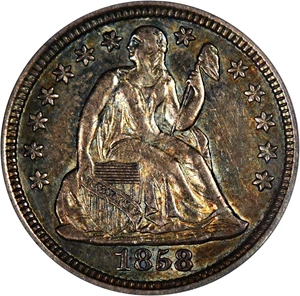 image for: 1858-O 10c PCGS/CAC AU55