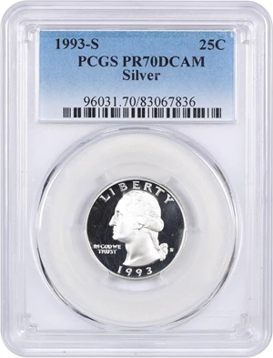 image for: 1993-S 25c PCGS Proof 70 DCAM (Silver)