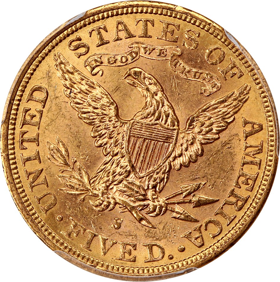 image for: 1883-S $5 PCGS MS63
