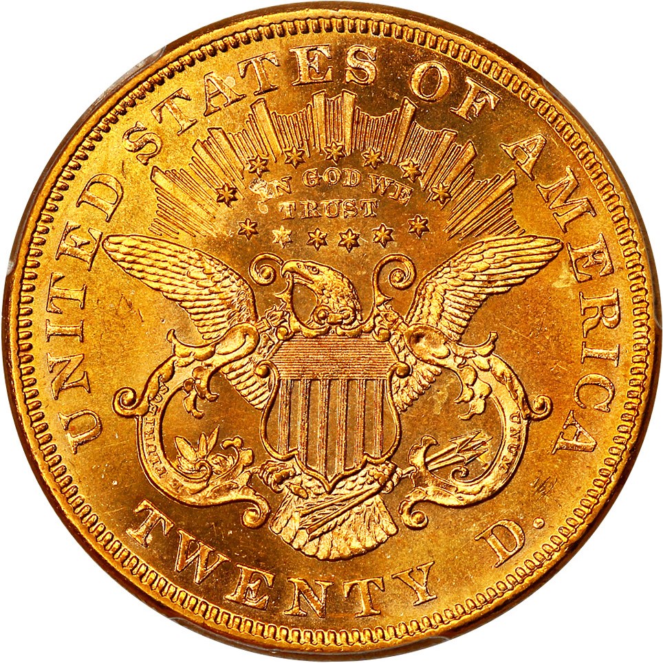 image for: 1869 $20 PCGS MS63