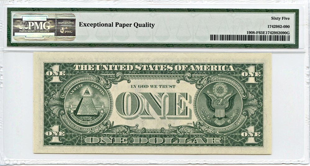 image for: FR. 1908F 1974 $1 Federal Reserve Note Atlanta PMG Gem Unc 65 EPQ [F13356006C]