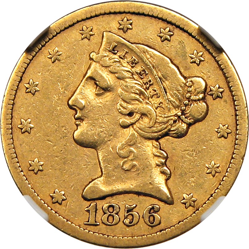 image for: 1856-S $5 NGC/CAC XF40