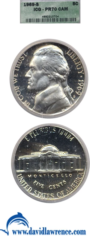 image for: 1969-S 5c ICG Proof 70 Cameo