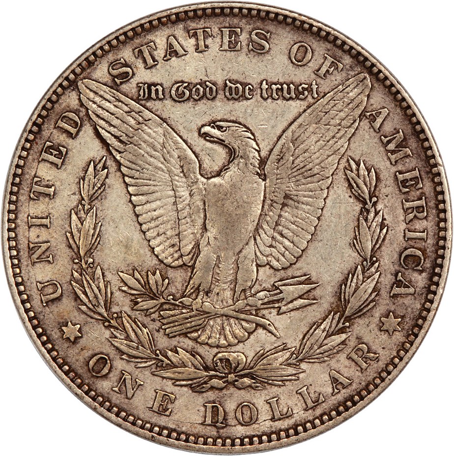 image for: Top 100 VAM: 1887 $1 PCGS/CAC XF40 (VAM-1A, Donkey Tail)