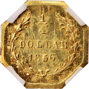 image for: 1856 Cal. Gold 25c NGC MS63 (BG-111)
