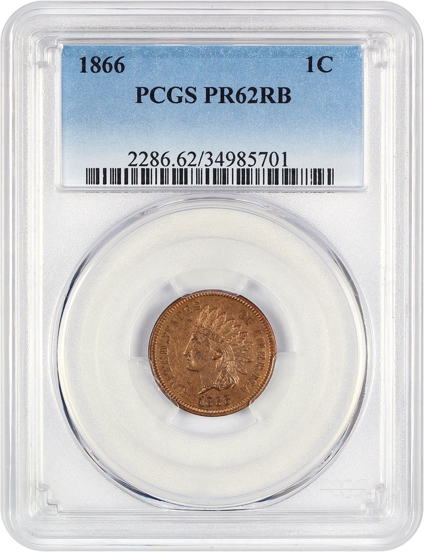 image for: 1866 1c PCGS Proof 62 RB