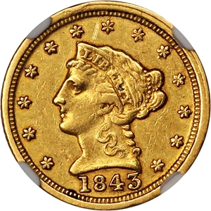 image for: 1843-C $2 1/2 NGC XF45 (Large Date)