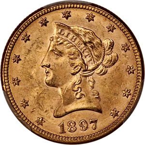 image for: 1897 $10 PCGS/CAC MS63