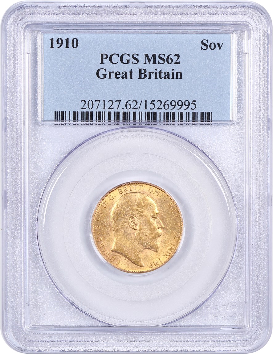 image for: Great Britain: 1910 Sovereign PCGS MS62