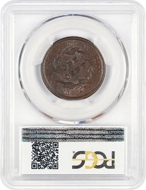 image for: 1840 1c PCGS AU53 (N-2 Small/Large 18)