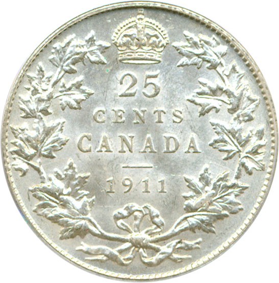 image for: Canada: 1911 25c PCGS MS62