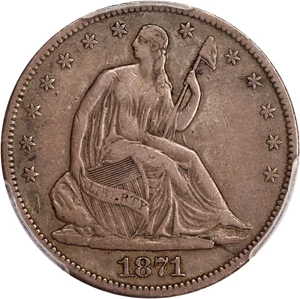 image for: 1871-CC 50c PCGS VF30