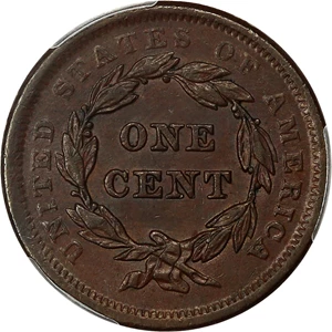 image for: 1840 1c PCGS AU53 (N-2 Small/Large 18)
