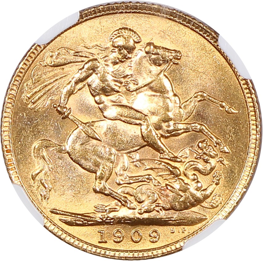 image for: Great Britain: 1909 Sovereign NGC MS63