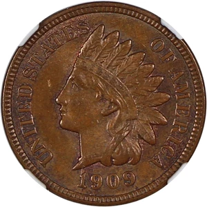image for: 1909 Indian 1c NGC MS63 BN
