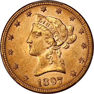 image for: 1897 $10 PCGS/CAC MS63
