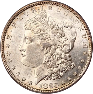 image for: Hot 50 VAM: 1880 $1 PCGS/CAC AU58 (VAM-39A, Partial E Rev)