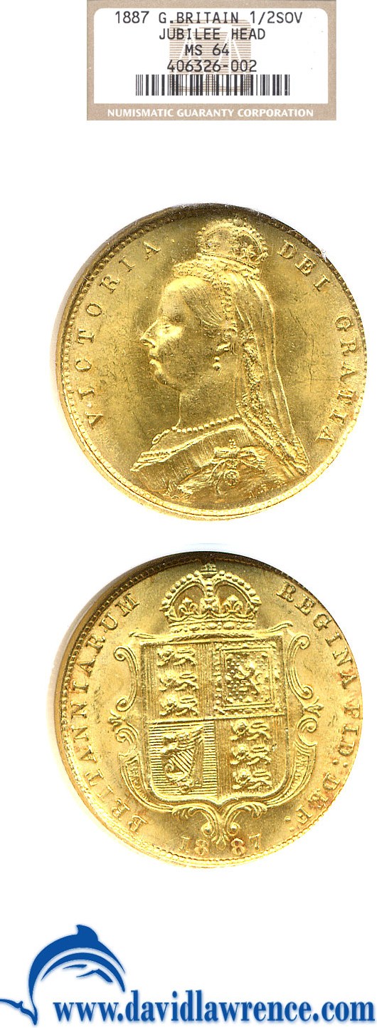 1887 1/2 Sov High Shield MS