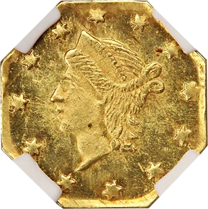 image for: 1856 Cal. Gold 25c NGC MS63 (BG-111)