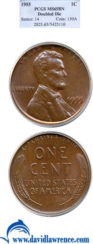 image for: 1955/1955 1c Dbl.Die PCGS MS65 BN