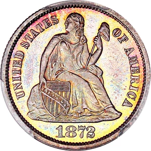 image for: 1872 10c PCGS Proof 66 ex: D.L. Hansen