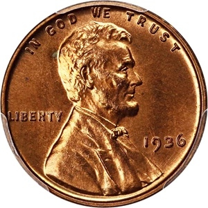image for: 1936 1c PCGS/CAC Proof 65 RD (Type 1, Satin Finish)