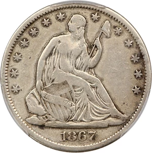image for: 1867-S 50c PCGS VF20
