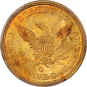image for: 1843-O $5 PCGS/CAC MS63+ (Large Letters)