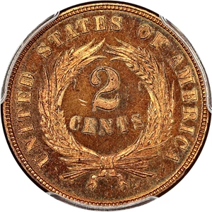 image for: 1867 2c PCGS/CAC Proof 64 RD ex: D.L. Hansen