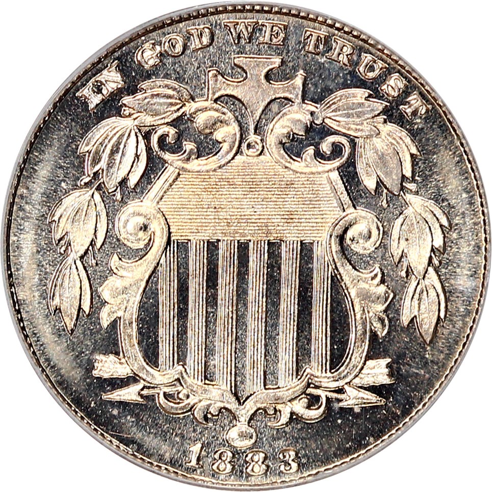 image for: 1883 Shield 5c PCGS Proof 64 CAM