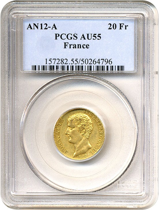 image for: France: AN12-A 20 Franc PCGS AU55