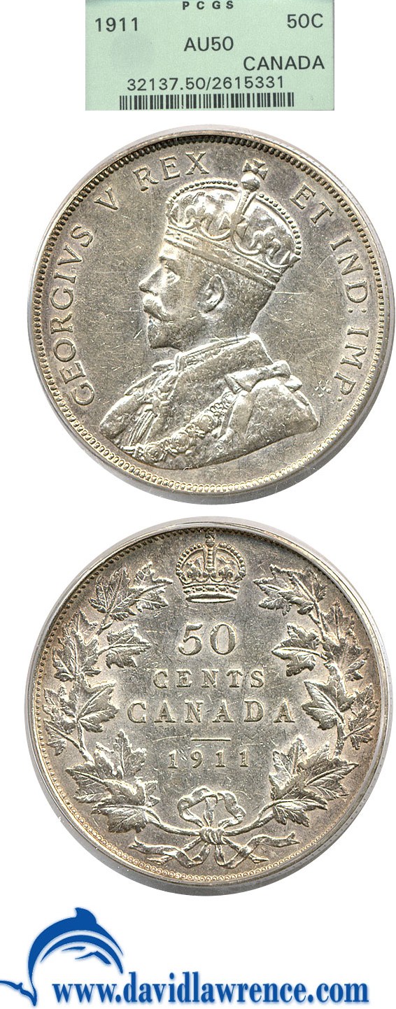 image for: Canada: 1911 50c  PCGS AU50 