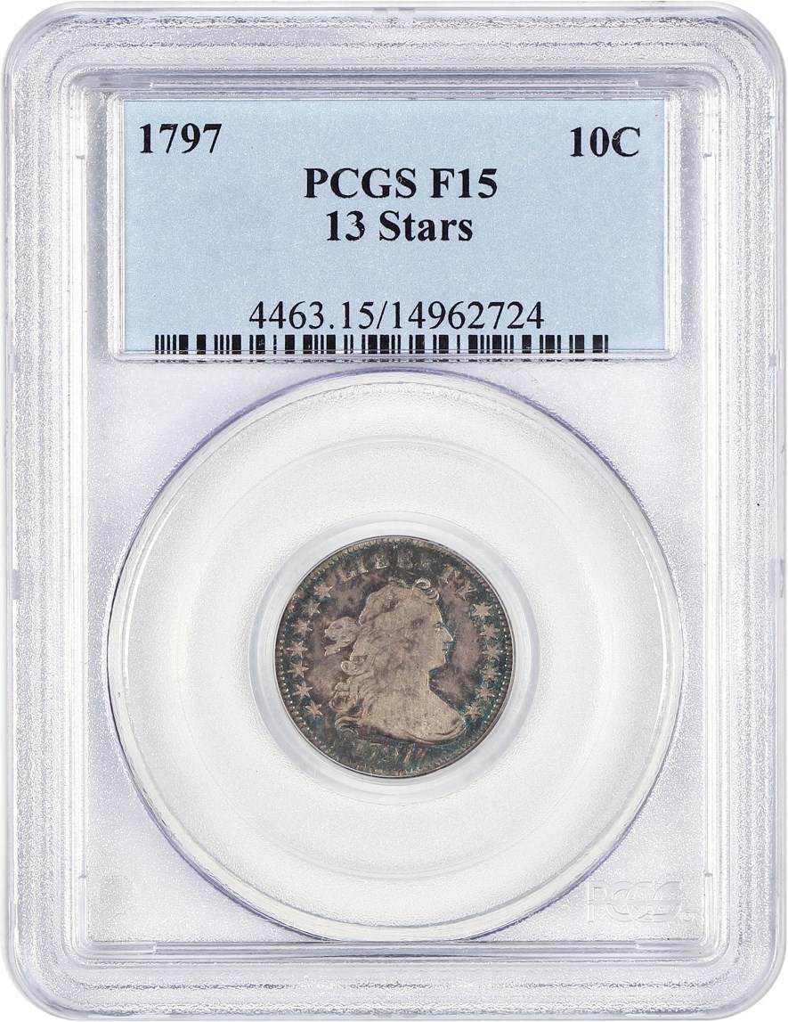 image for: 1797 10c PCGS F15 (13 Stars)
