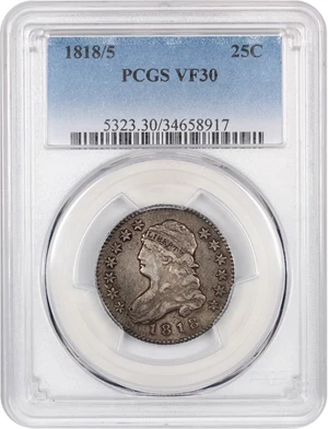 image for: 1818/5 25c PCGS VF30