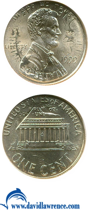 image for: 1999 1c NGC MS68 - Struck on 1999-P 10c