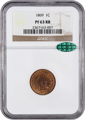 image for: 1869 1c NGC/CAC Proof 63 RB